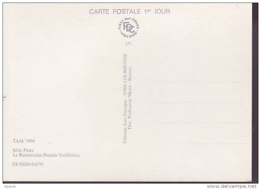 FRANCE   TAAF CARTE MAXIMUM NUM.YVERT 154 FLORE RANUNCULLUS - Brieven En Documenten