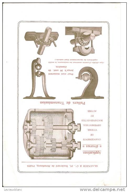 Mecanique/Roulements à Bille/GLAENZER/Paris/vers 1910                    VP245 - Non Classés