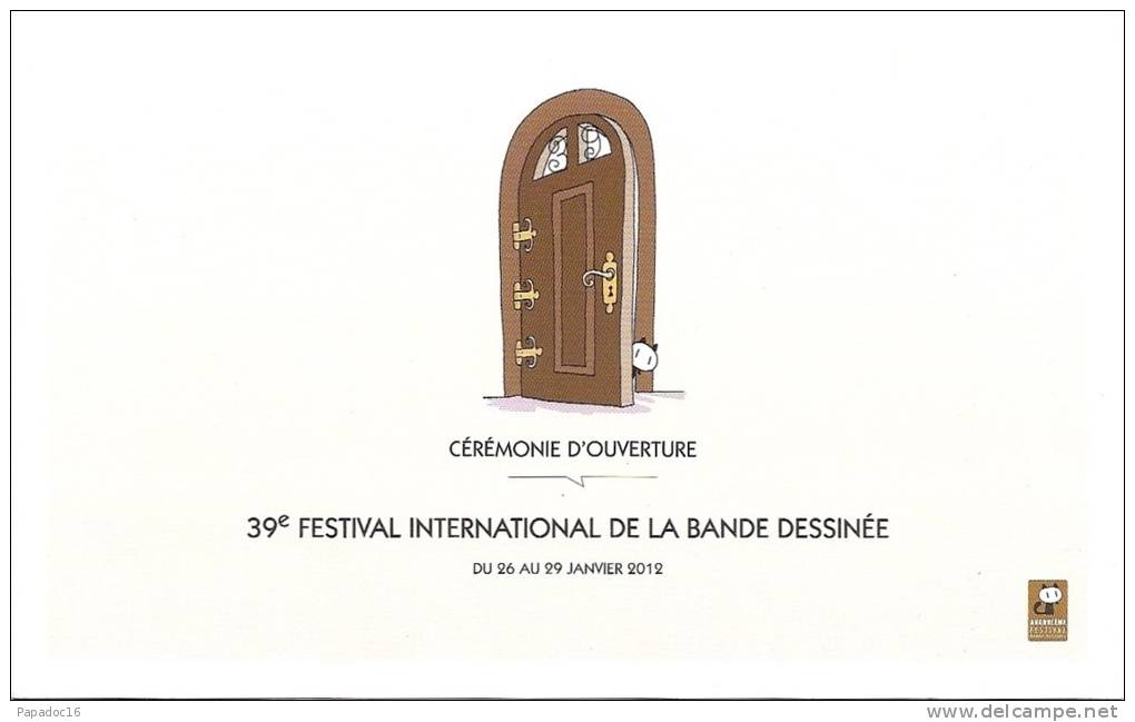 Invitation - Cérémonie D´ouverture  39e Festival De La Bande Dessinée D´Angoulême - 2012 [BD - Fauve - Trondheim] - Autres & Non Classés