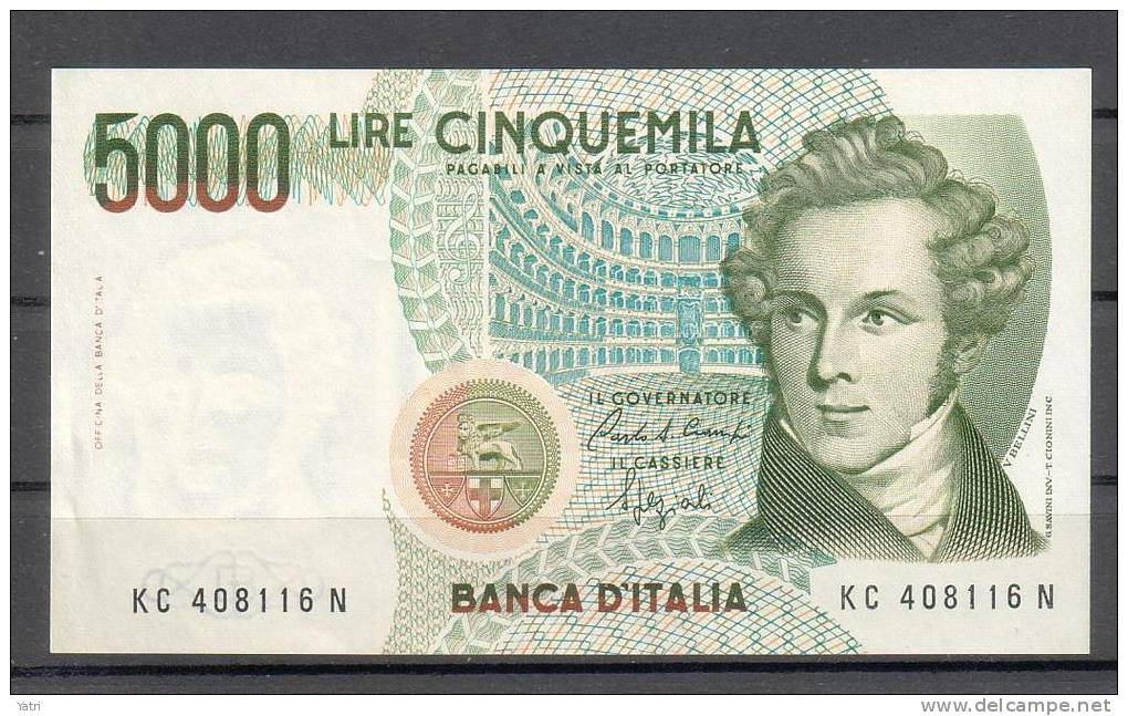 Banconota 5.000 Lire Bellini FDS - 5000 Lire