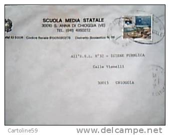 BUSTA  SCUOLA MEDIA  S ANNA DI CHIOGGIA  VB1992   EXPO FILATELIA 1992 DQ7608 - 1991-00: Usati