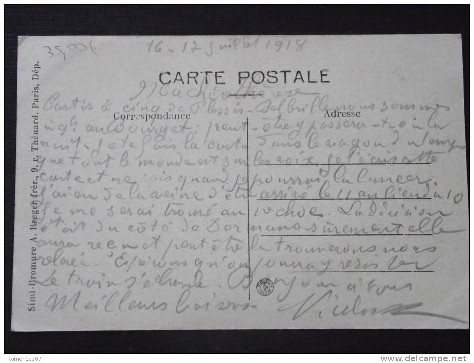 NANTEUIL-le-HAUDOUIN (Oise) - Place De La République - Hôtel-Café - Animée - Correspondance Du 16 Juillet 1918 - TOP ! - Nanteuil-le-Haudouin