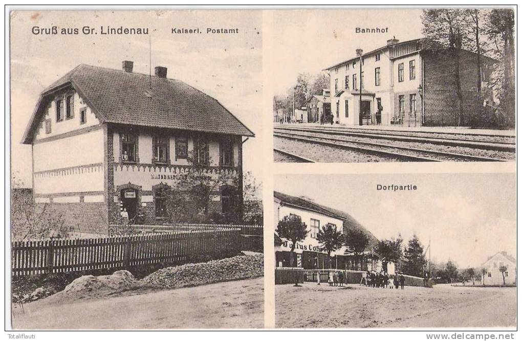 Gruß Aus Gr Lindenau Bahnhof Post Dorfstraße Julius Conrad Lipowina Tapiau 7.12.1915 Gelaufen - Ostpreussen