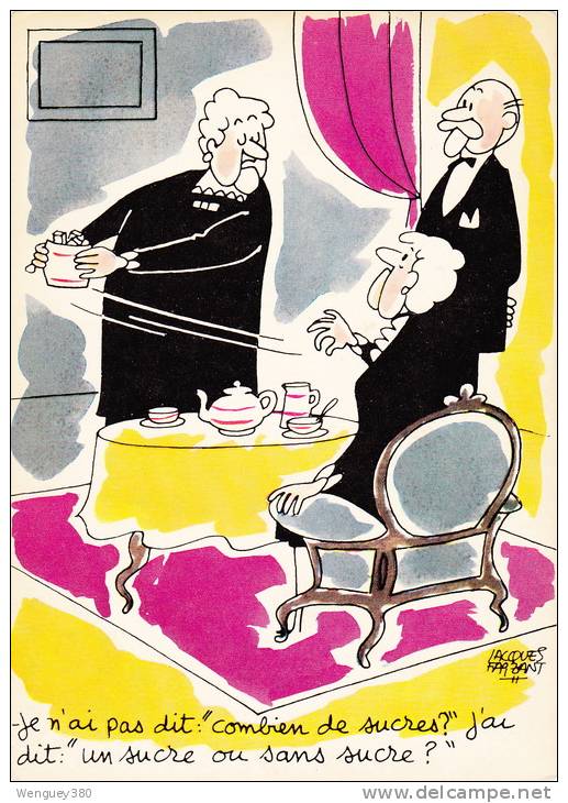 ILLUSTRATION DE JACQUES FAIZANT -Les Vieilles Dames "Combien De Sucres" - Faizant