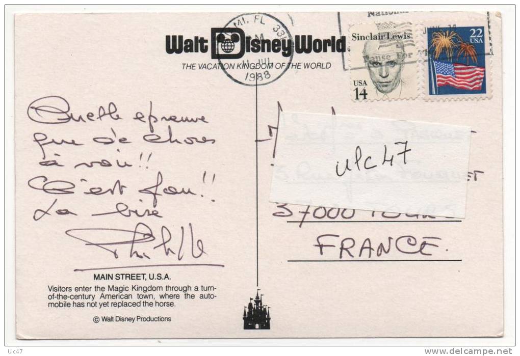 - MAIN STREET, U.S.A. - Timbres - Scan Verso - - Disneyworld