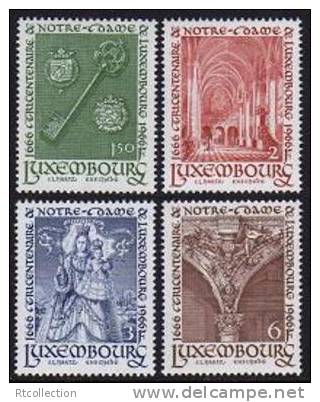 Luxembourg 1966 Virgin Mary Patron Saints Of City Luxembourg 350th Ann Arms Architecture Places ART MNH Michel 729-732 - Nuovi