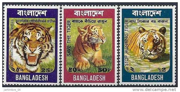 1974 BANGLADESH 56-58** Félin, Tigre Du Bengale - Bangladesch