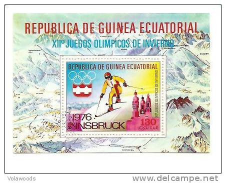 Guinea Equatoriale - Foglietto Usato: Olimpiadi Invernali Di Innsbruck 1976 - Inverno1976: Innsbruck