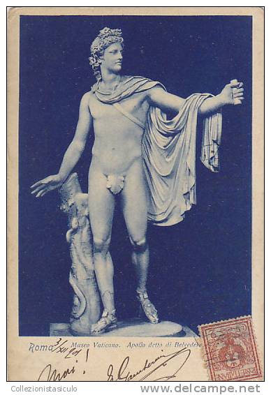 D939- Roma - Museo Vaticano Apollo Di Belvedere - F.p. Viaggiata 1901 - Schilderijen