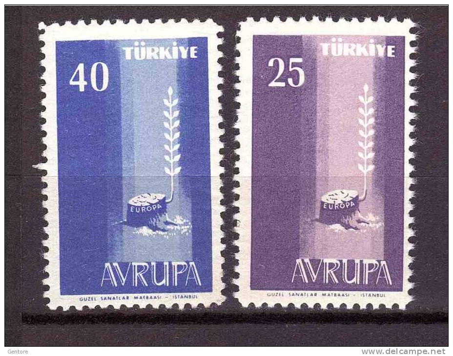 TURKEY 1958 Europa Unificato Cat. N° 1412/13  Absolutely MNH ** - Unused Stamps