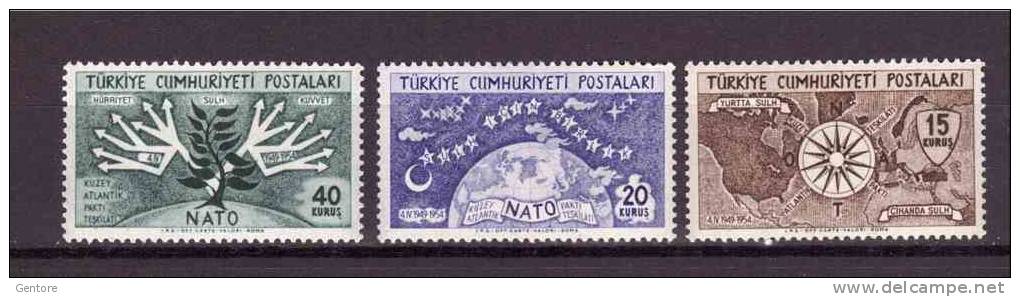 TURKEY 1954 Nato Unificato Cat. N° 1212/14  Absolutely MNH ** - Unused Stamps