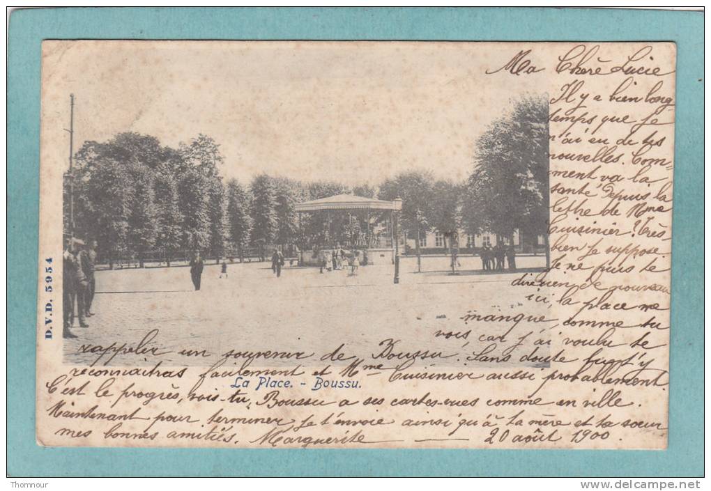 BOUSSU  -  La  Place.  -  1900  -  CARTE PRECURSEUR ANIMEE  - - Boussu