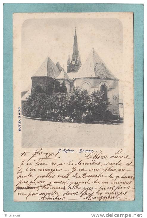 BOUSSU  -  L´ Eglise -  1901  -  CARTE PRECURSEUR ANIMEE  - - Boussu