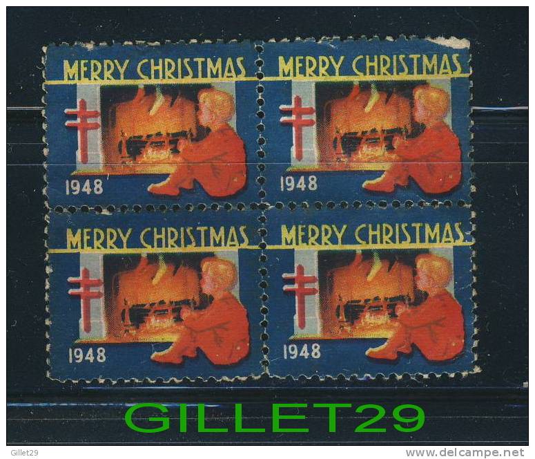 USA, STAMP - MERRY CHRISTMAS (1948) - L´ENFANT AU FOYER , CHILD TO FIREPLACE - TUBERCULOSIS TUBERCULOSE TUBERKULOSE - Revenues