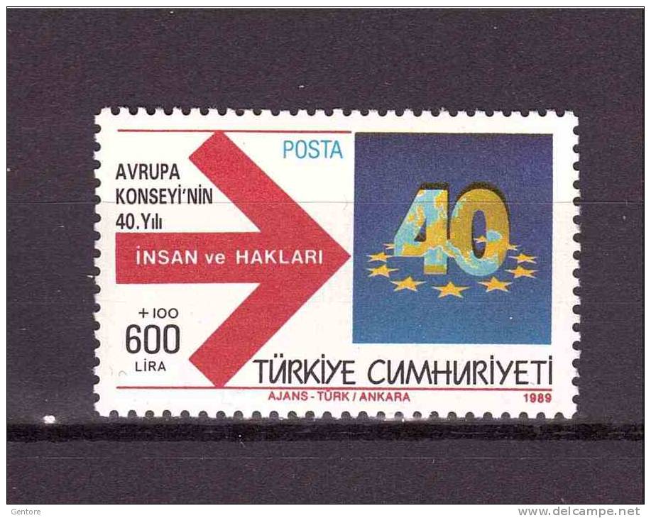 TURKEY 1989 Europe Council Unificato Cat. N° 2612  Absolutely MNH ** - Unused Stamps