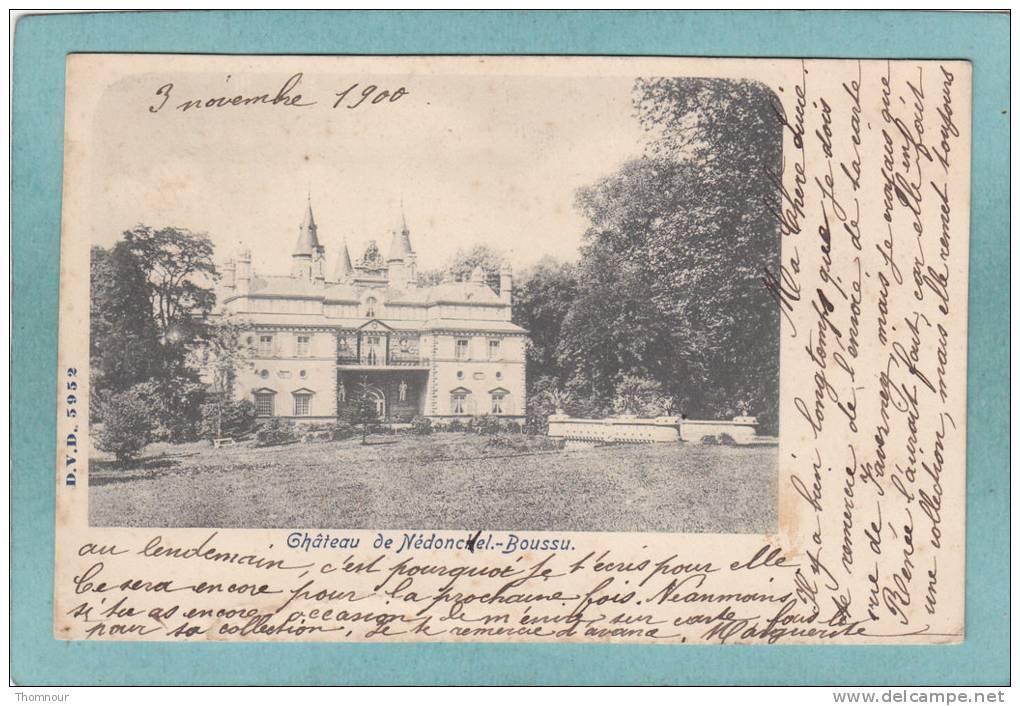 BOUSSU  -  Château  De  Nédonckel .  -  1900  -  CARTE PRECURSEUR   - - Boussu