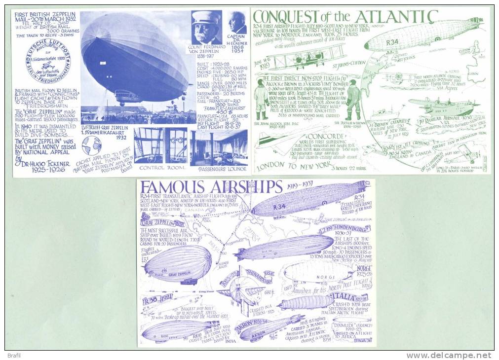 Cartoline Inglesi Nuove Di Dirigibili E Zeppelin Molto Belle Aerei Concorde Norge - Zeppelins