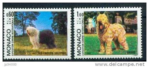 MONACO: Chiens.  Yvert N°1329/30. Emis En 1981. Exposition Canine Bobtail Et Briard . Neuf Sans Charniere. (MNH) - Sonstige & Ohne Zuordnung