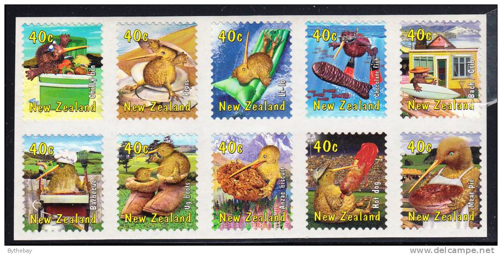 New Zealand Scott #1650b MNH Sheet Of 10: Kiwis And Items From NZ Pop Culture - Unused Stamps