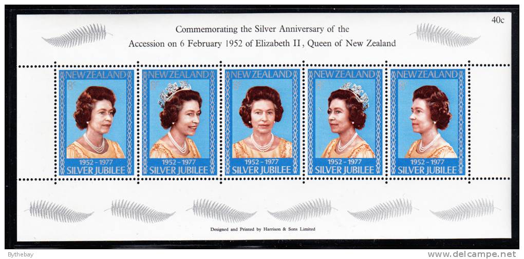 New Zealand Scott #620 MNH Souvenir Sheet Of 5: 25th Anniversary Of Reign Of Queen Elizabeth II - Nuevos