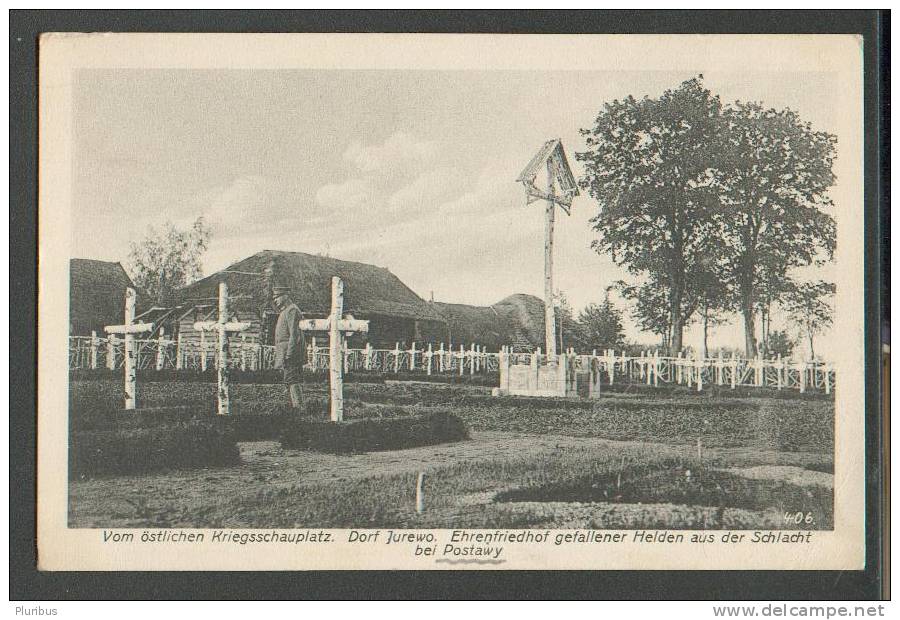 POLAND BELARUS POSTAWY PASTAWY , GERMAN WW I CEMETERY, OLD POSTCARD - Wit-Rusland