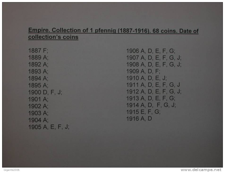 1 Pfennig. Empire. Collection Of 68 Differents Coins 1887/1916 (date Of Coins In Photography) - Collections
