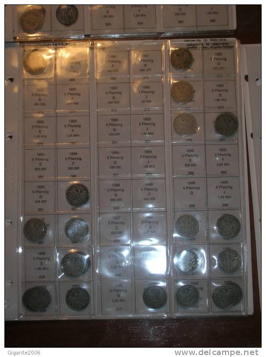 5 Pfennig. Empire. Collection Of 88 Differents Coins 1890/1915 (date Of Coins In Photography) - Sammlungen