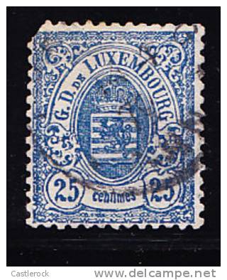 T)1865,LUXEMBOURG SCN 22ª,USED,25c ULTRA,CV 20.- - 1859-1880 Wappen & Heraldik