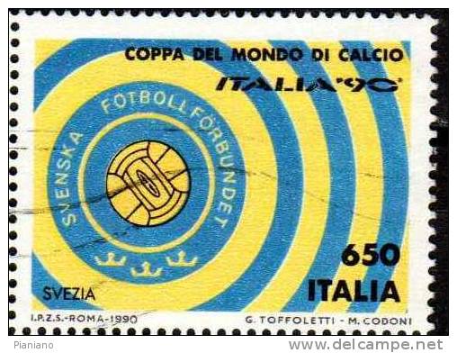 PIA - ITA - 1990 : Campionati Del Mondo Di Calcio "Italia 90" £ 650 - Svezia  - (SAS 1904) - 1990 – Italy