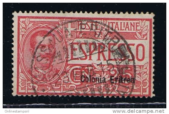 Italy: Eritrea, 1907,  Michel 31    E1 Eilmark Used - Eritrée