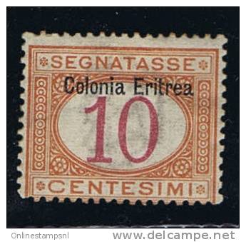 Italy: Eritrea, 1903,  Michel P2 I Aufdruck Oben, Segnatasse MH / Neuf* - Eritrée