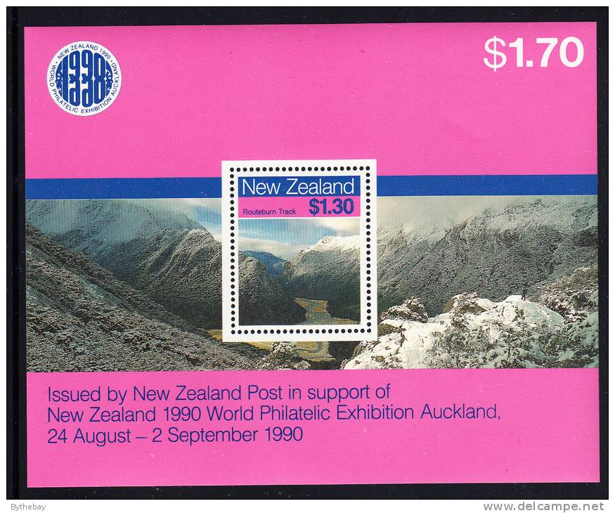 New Zealand Scott #906a MNH Souvenir Sheet $1.30 Routeburn Track - Unused Stamps