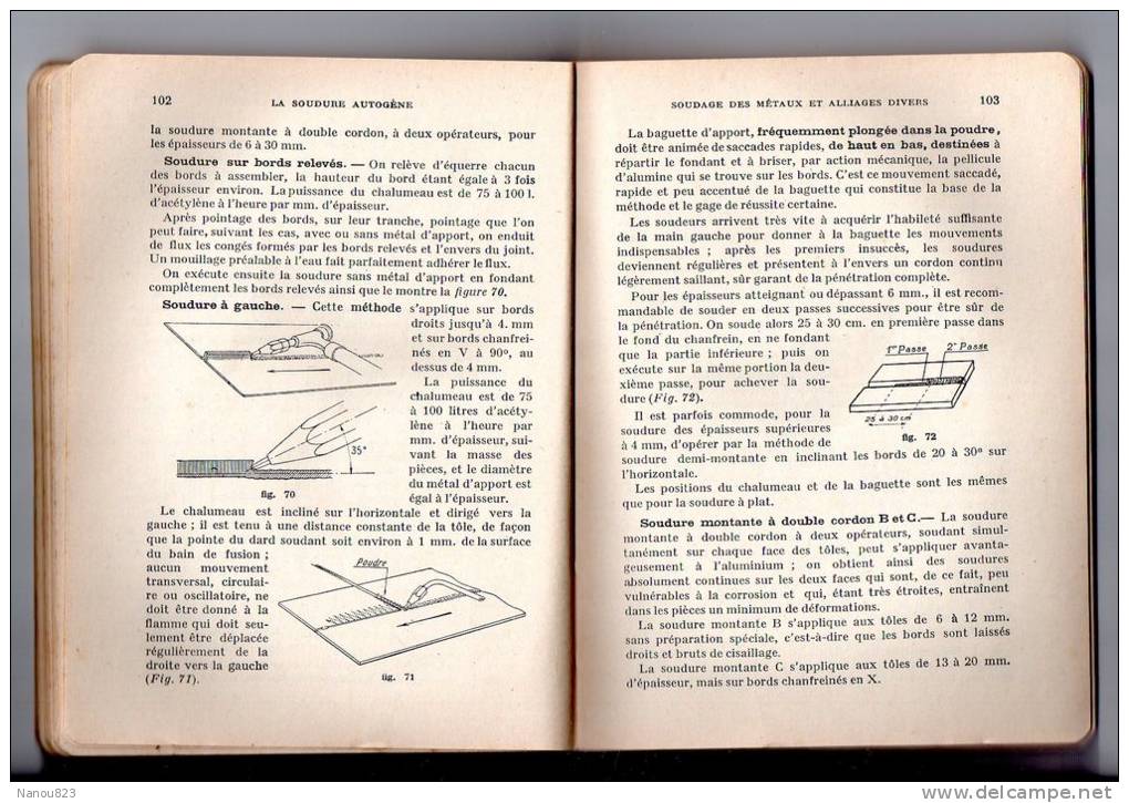 OUVRAGE LA SOUDURE AUTOGENE AU CHALUMEAU ET A L'ARC MESLIER 225 PAGES - Bricolage / Technique