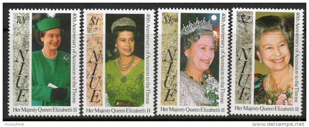 Niue 1992 - 40th Anniversary Of Accession Of Queen Elizabeth II SG759-762 MNH Cat £13.25 SG2015 - Niue