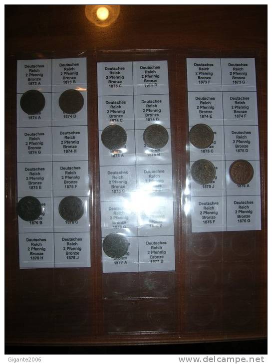 2 Pfennig . Empire. Collection Of 10 Differents Coins 1873/1889 (date Of Coins In The Photography) - Collections