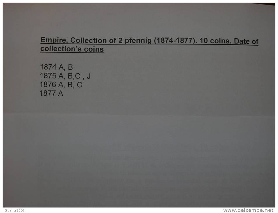 2 Pfennig . Empire. Collection Of 10 Differents Coins 1873/1889 (date Of Coins In The Photography) - Colecciones