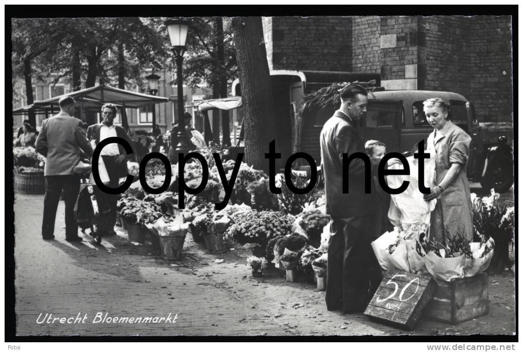 DUTCH REAL PHOTO POSTCARD ULTRECHT FLOWERS MARKET NL NETHERLAND CARTE POSTALE - Zeist