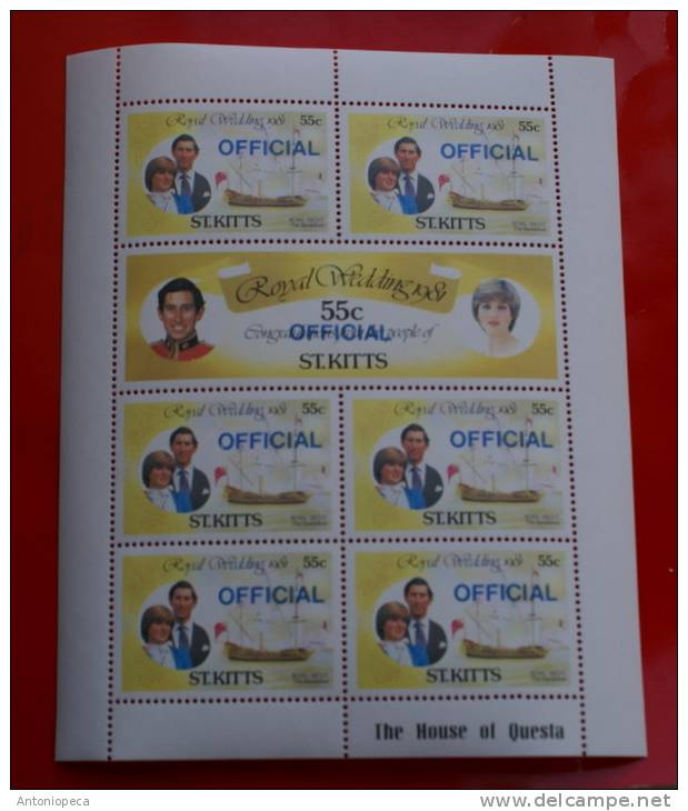 ST. KITTS E NEVIS 1981 ROYAL WEDDING DIANA AND CARLO SHEET MNH** - St.Kitts Und Nevis ( 1983-...)