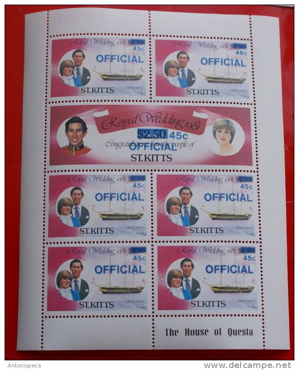 ST. KITTS E NEVIS 1981 ROYAL WEDDING DIANA AND CARLO SHEET MNH** - St.Kitts And Nevis ( 1983-...)