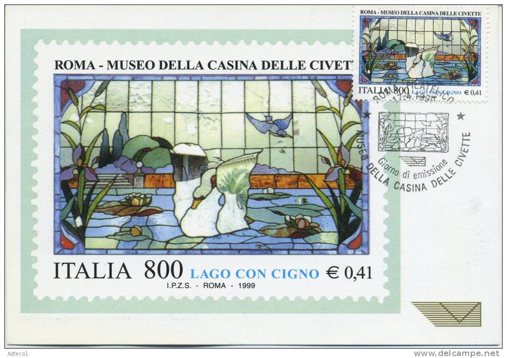 ITALIA - FDC MAXIMUM CARD 1999 - MUSEO DELLA CASINA DELLE CIVETTE -  ANNULLO SPECIALE - Maximumkaarten