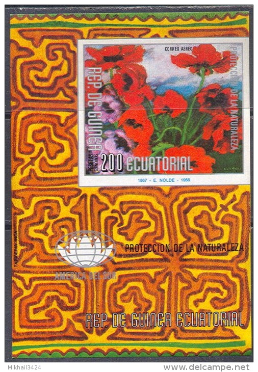 0685 Art Flora Flowers Painting Naturmort Nolde 1976 Guinea Equatorial 2S/s MNH ** 7,5ME Imperf Imp - Other & Unclassified