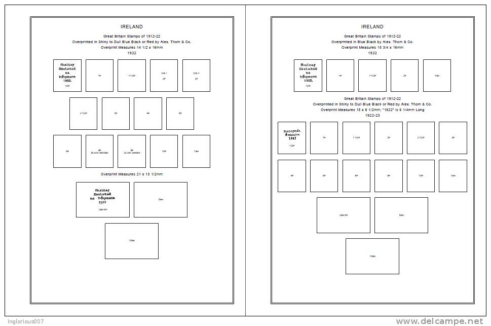 IRELAND STAMP ALBUM PAGES 1922-2011 (279 Pages) - Engels