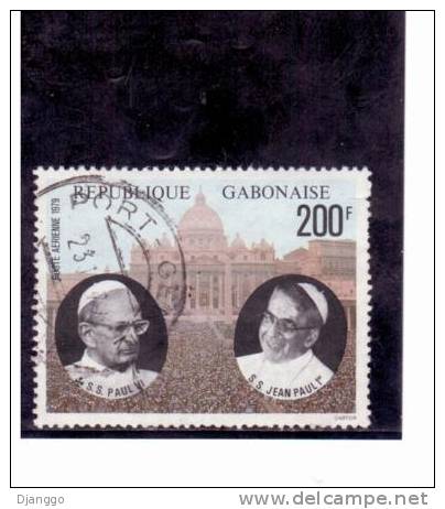 SAVA218-17- OBLITERE - YT Gabon 1979 N°A218 Jean Paul I Et Jean Paul II ( 218 ) - Gabon (1960-...)