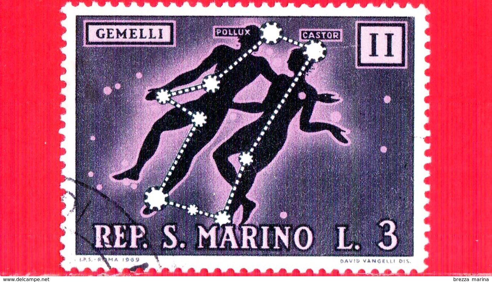 SAN MARINO - Usato - 1970 - Segni Zodiacali - 3 L. &bull; Gemelli - Usados