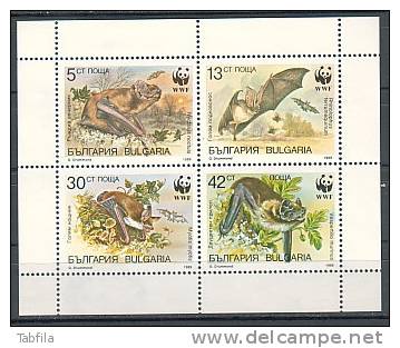 BULGARIA \ BULGARIE - 1989 -WWF - Protection De La Nature - Chauves-souris - PF ** - Chauve-souris