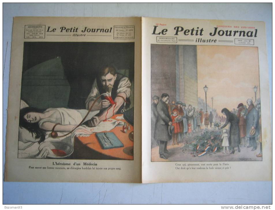 LE PETIT JOURNAL N° 1572 06/02/1921  TOMBE DU SOLDAT INCONNU + DOCTEUR CORBIN A BORDEAUX TRANSFUSE SON SANG A UN MOURANT - Le Petit Journal