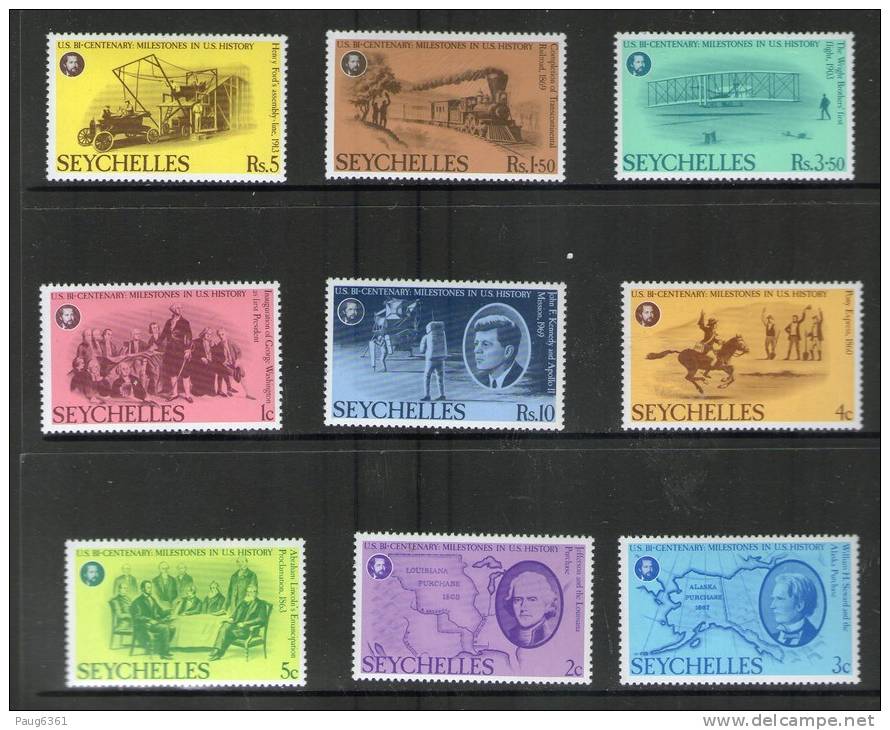 SEYCHELLES 1976 BICENTENAIRE USA  YVERT N°355/63 NEUF MNH** - Indépendance USA