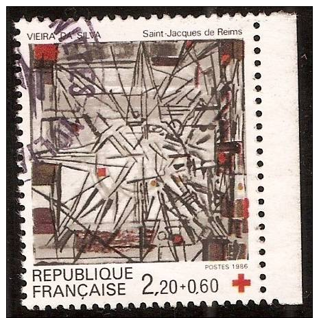 FR 2449A Croix  Rouge Reims 1986   2449 A - Used Stamps