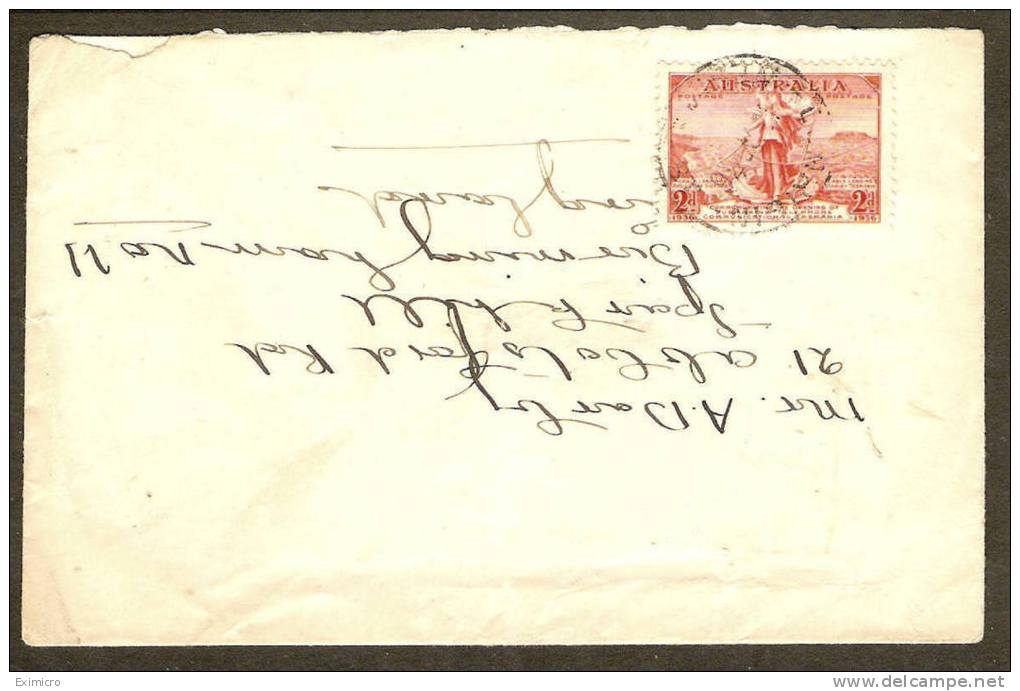 AUSTRALIA 1935 2d SILVER JUBILEE STAMP TIED TO 1936 COVER ADDRESSED TO BIRMINGHAM, ENGLAND. - Covers & Documents