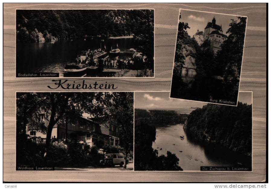 AK Kriebstein, Bootsstation, Waldhaus Lauenhain, 1967 - Mittweida
